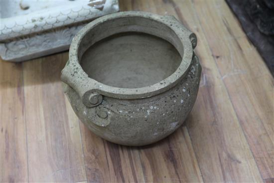 Gertrude Jekyll for Compton Pottery. A terracotta urn, Diam. 1ft 3.5in. H.11.5in.